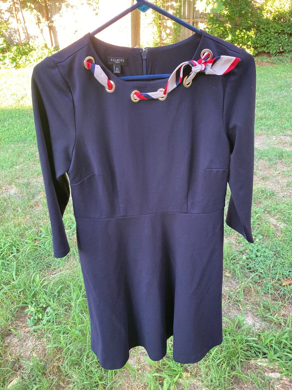 Talbots - Ponte Nautical/Coastal Chic/Quiet Luxury Fit and Flare Boatneck-6P